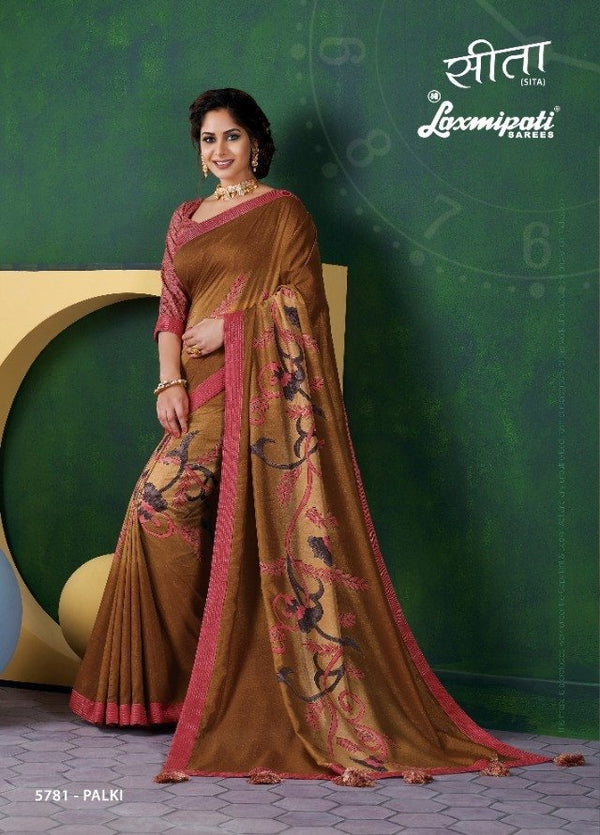 Laxmipati Sita 5781 Multicolor Chiffon Silk Saree