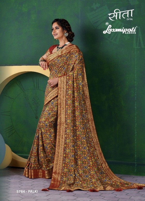 Laxmipati Sita 5784 Multicolor Chiffon Silk Saree