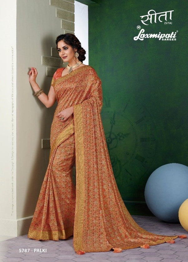 Laxmipati Sita 5787 Multicolor Chiffon Silk Saree