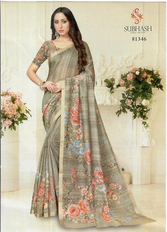 Subhash Alia Sb-81346 Multicolor Cotton Saree