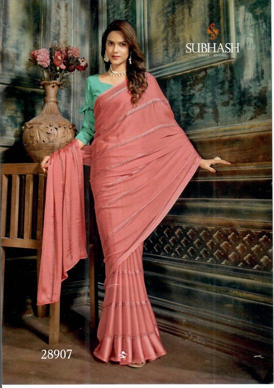 Subhash Anandi Sb-28907 Pink Georgette Saree