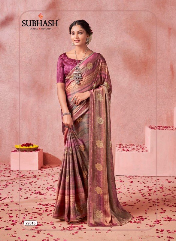 Chiffon Printed Party Wear Sarees By Subhash Brand at best price in Surat