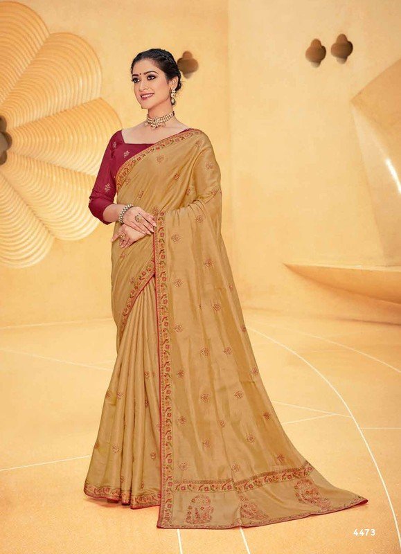 Subhash Athena-7 Sb-4473 Yellow Tissue Silk Saree