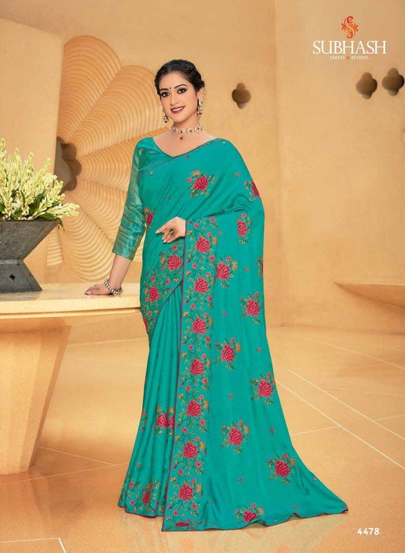 Subhash Athena-7 Sb-4478 Blue Tissue Silk Saree