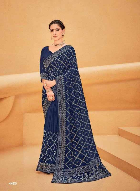 Subhash Athena-7 Sb-4480 Blue Tissue Silk Saree