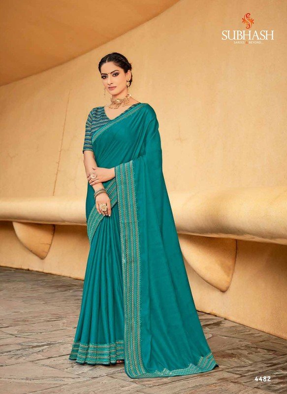 Subhash Athena-7 Sb-4482 Green Tissue Silk Saree