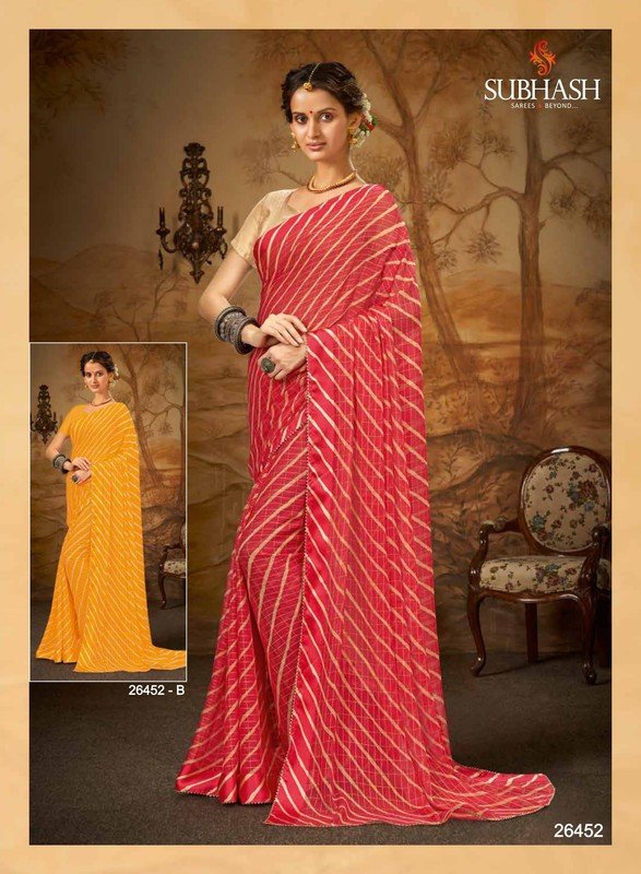 Subhash Bandhani-3 Sb-26452 Pink Chiffon Saree