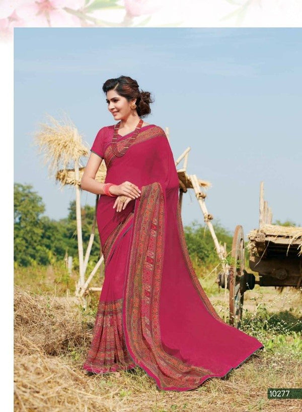 Subhash Hit Collection Sb-10277 Pink Georgette Saree