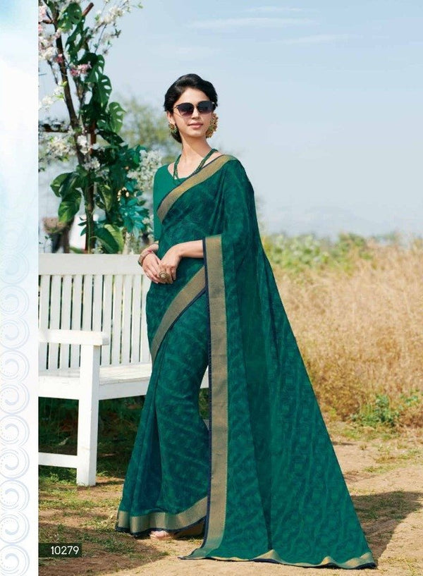 Subhash Hit Collection Sb-10279 Green Georgette Saree