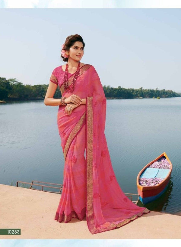 Subhash Hit Collection Sb-10283 Pink Georgette Saree