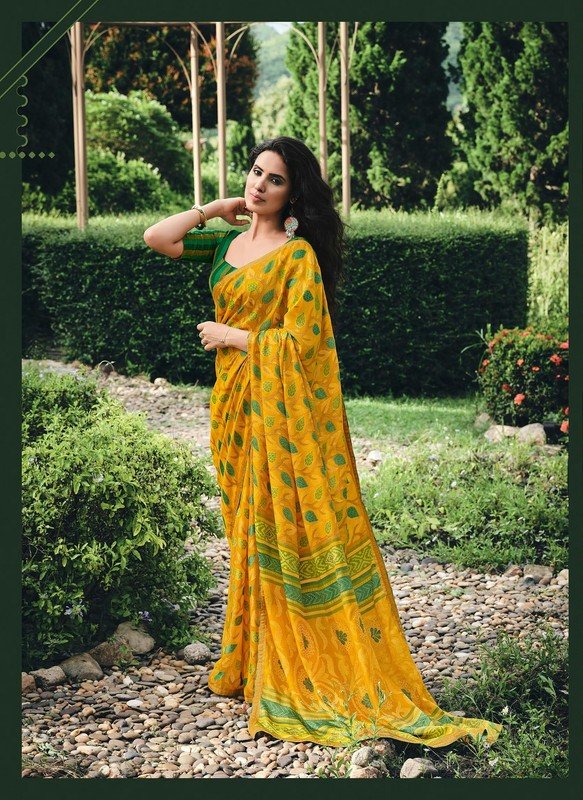 Subhash Ekaa-2 Sb-26676 Yellow Soft Cotton Silk Saree