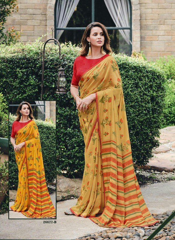 Subhash Ekaa-2 Sb-26677 Yellow Soft Cotton Silk Saree