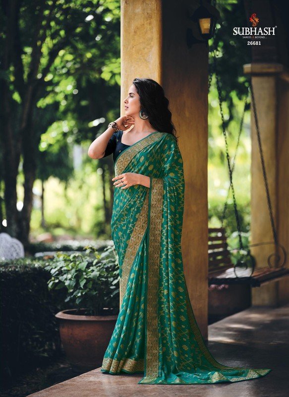 Subhash Ekaa-2 Sb-26681 Green Soft Cotton Silk Saree