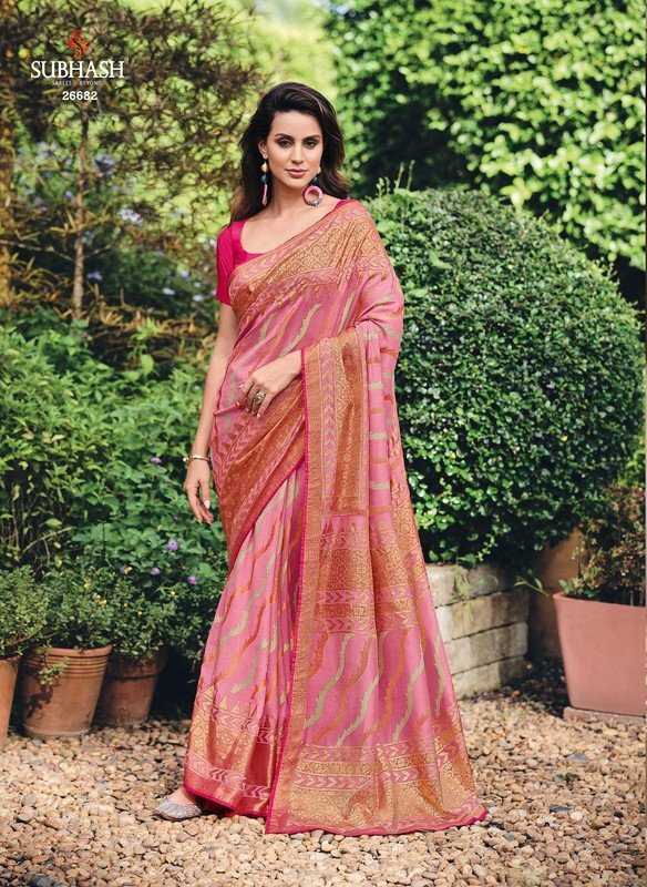 Subhash Ekaa-2 Sb-26682 Pink Soft Cotton Silk Saree