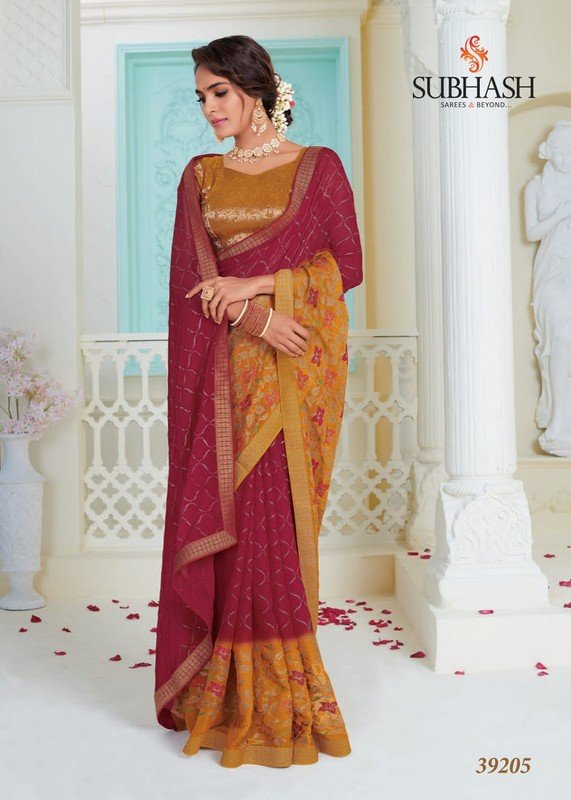 Subhash Festival Sb-39205 Pink Chiffon Saree