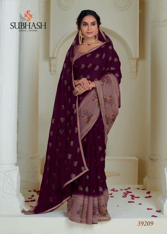 Subhash Festival Sb-39209 Violet Chiffon Saree