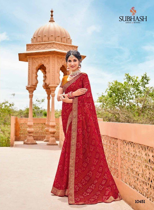 Subhash Gauri-4 Sb-10451 Red Georgette Saree