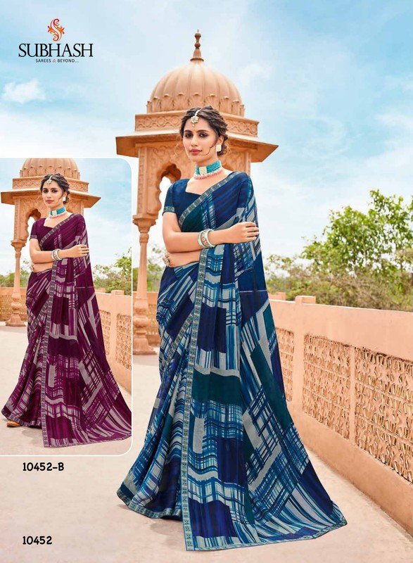 Subhash Gauri-4 Sb-10452 Blue Georgette Saree