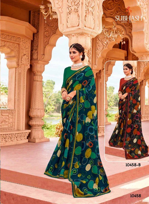 Subhash Gauri-4 Sb-10458 Multicolor Georgette Saree