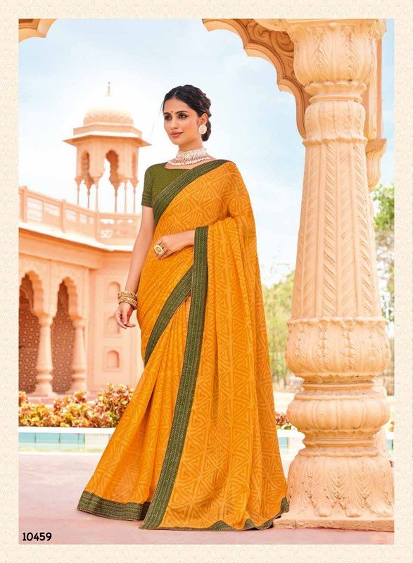 Subhash Gauri-4 Sb-10459 Yellow Georgette Saree