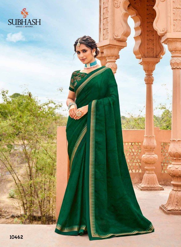 Subhash Gauri-4 Sb-10462 Green Georgette Saree