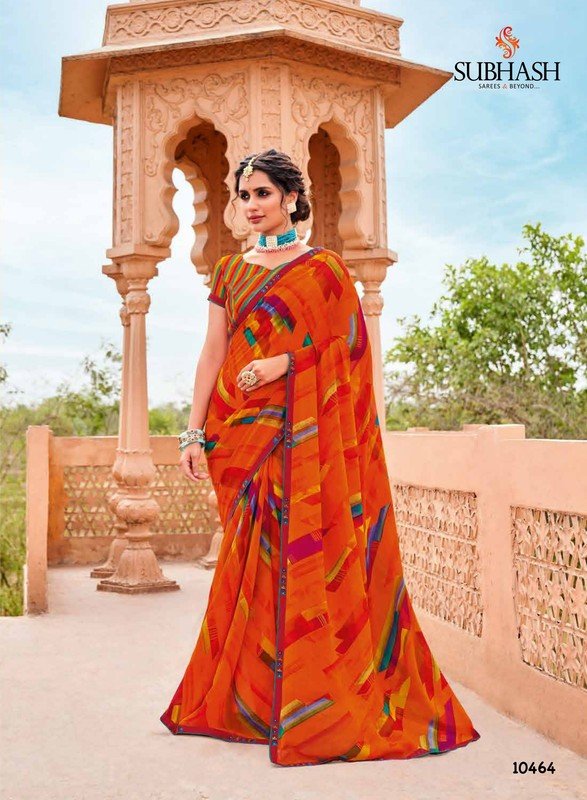 Subhash Gauri-4 Sb-10464 Multicolor Georgette Saree