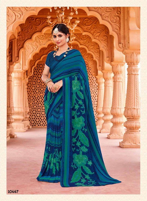 Subhash Gauri-4 Sb-10467 Blue Georgette Saree