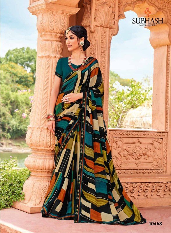 Subhash Gauri-4 Sb-10468 Multicolor Georgette Saree