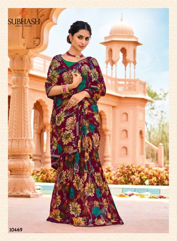 Subhash Gauri-4 Sb-10469 Multicolor Georgette Saree