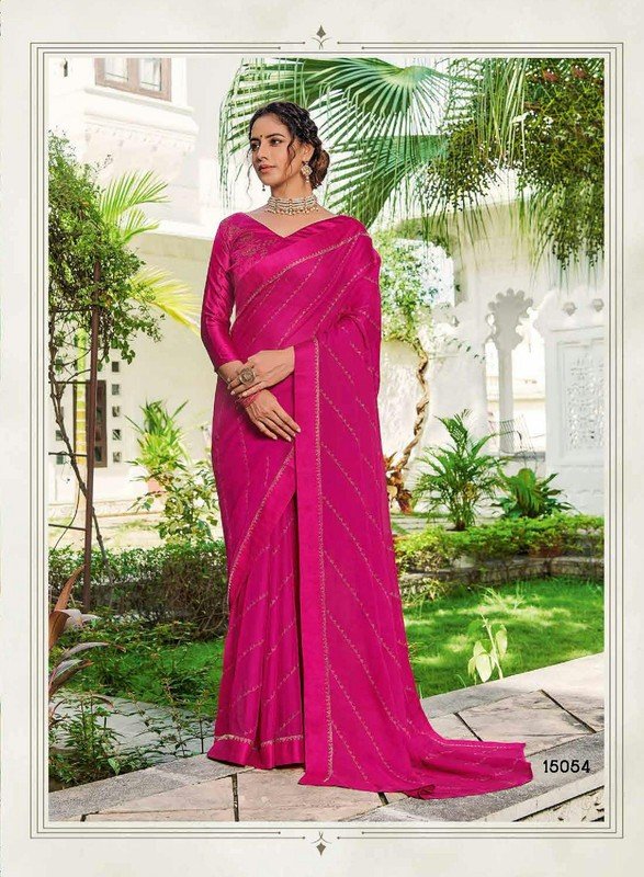 Subhash Gunjan Sb-15054 Pink Chiffon Saree