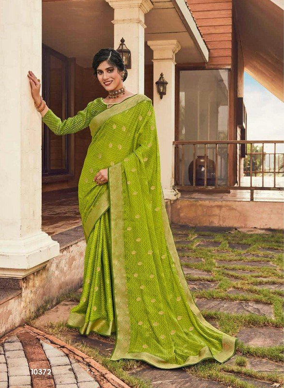 Subhash Mahira Sb-10372 Green Georgette Saree