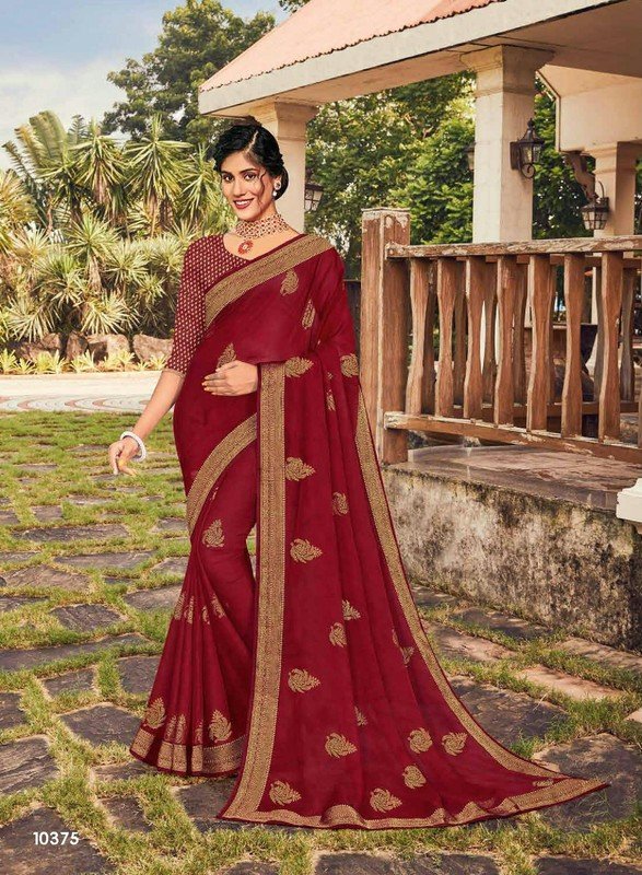 Subhash Mahira Sb-10375 Red Georgette Saree