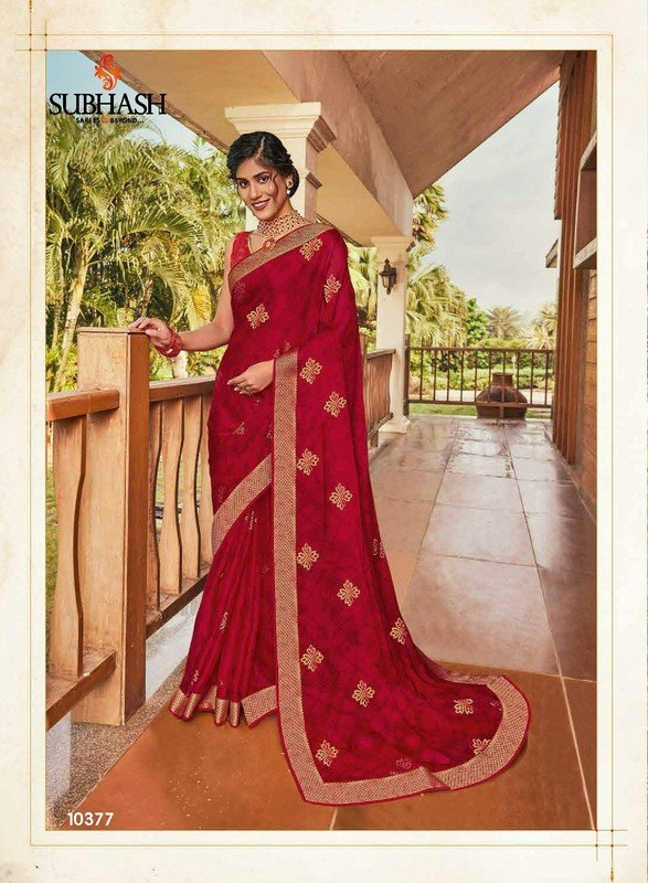 Subhash Mahira Sb-10377 Pink Georgette Saree