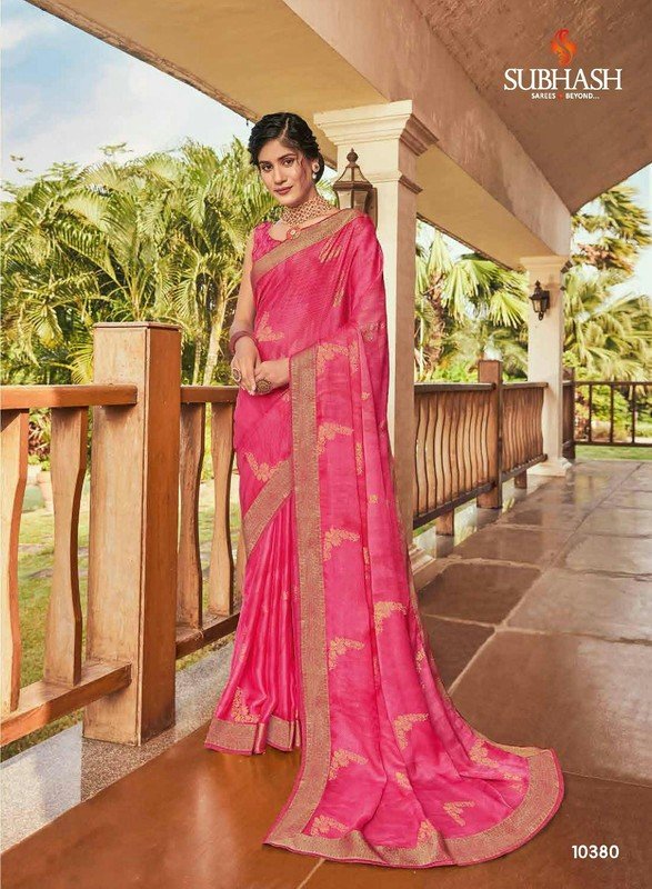 Subhash Mahira Sb-10380 Pink Georgette Saree