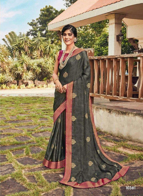 Subhash Mahira Sb-10381 Grey Georgette Saree