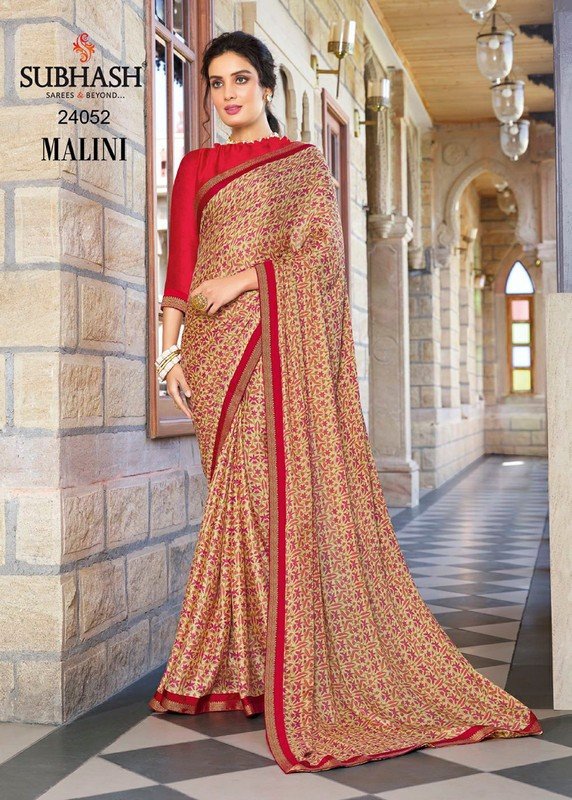 Subhash Malini Sb-24052 Multicolor Viscose Georgette Saree