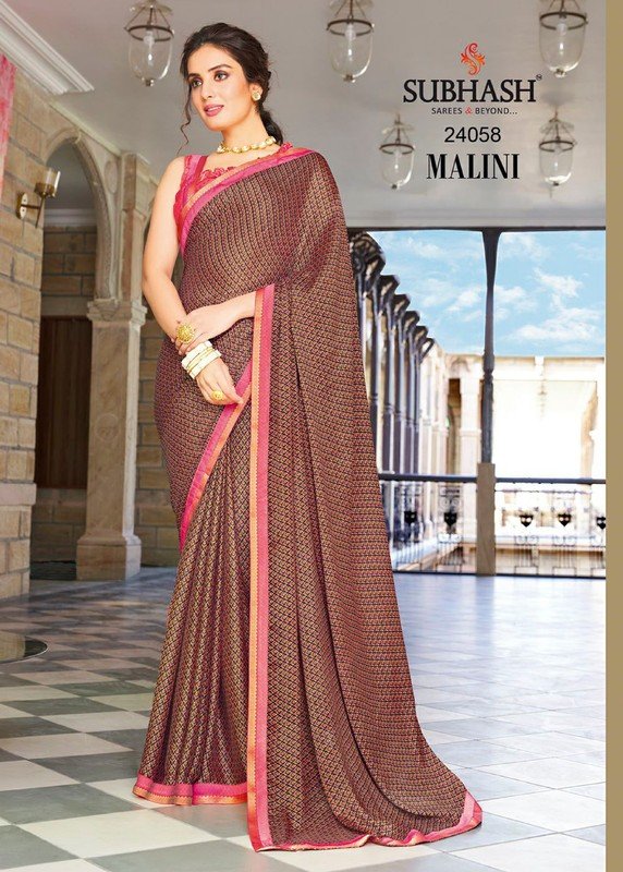 Subhash Malini Sb-24058 Multicolor Viscose Georgette Saree