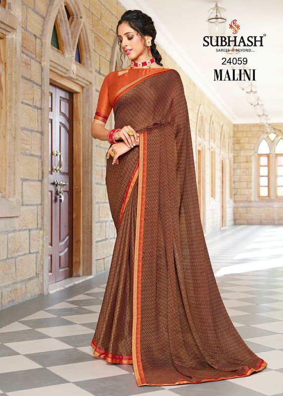 Subhash Malini Sb-24059 Multicolor Viscose Georgette Saree