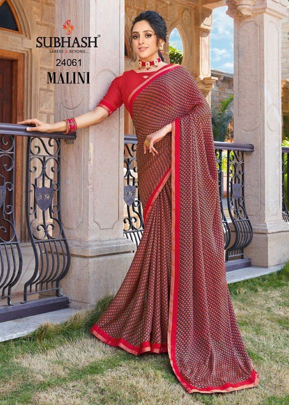 Subhash Malini Sb-24061 Multicolor Viscose Georgette Saree