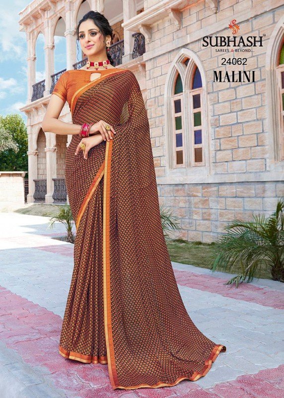 Subhash Malini Sb-24062 Multicolor Viscose Georgette Saree