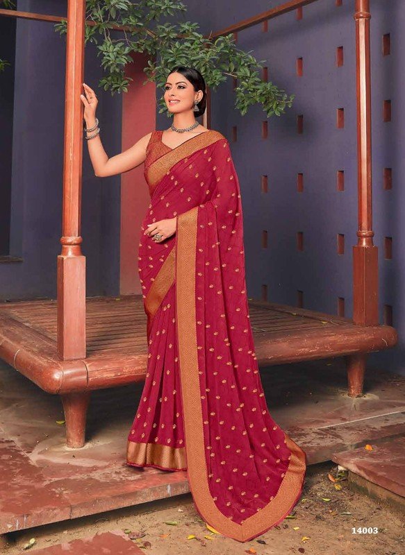 Subhash Manasvi Sb-14003 Pink Georgette Saree