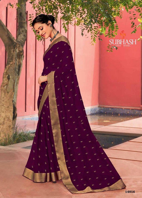 Subhash Manasvi Sb-14016 Violet Georgette Saree