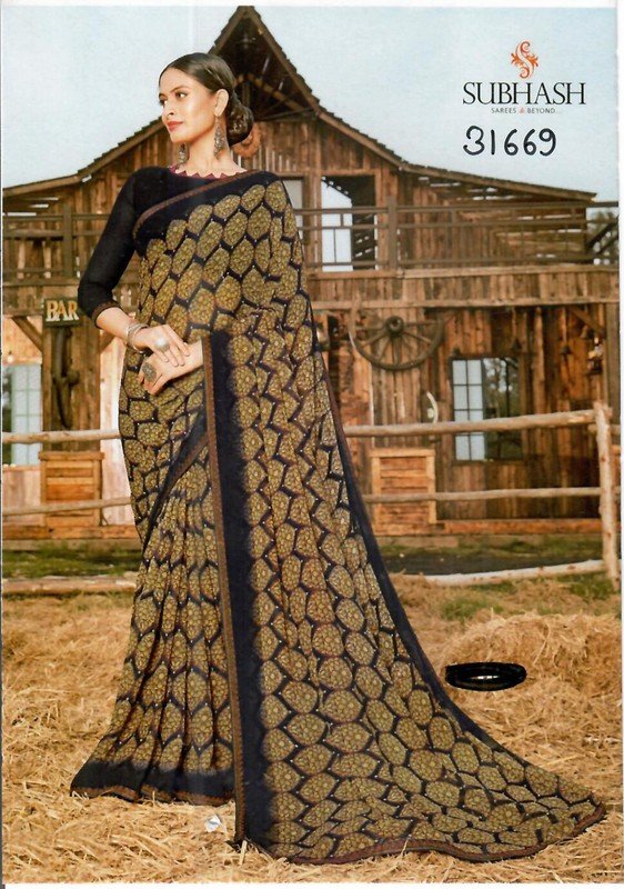 Subhash Manki Sb-31669 Multicolor Georgette Saree