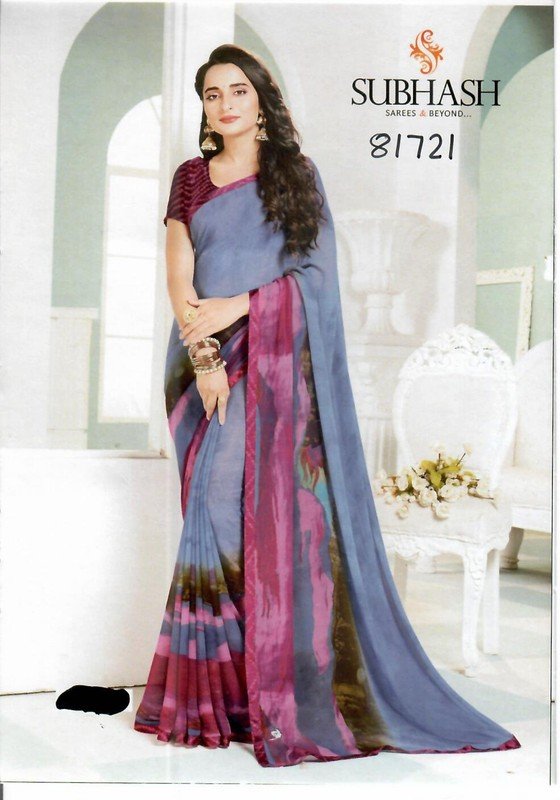 Subhash Manki Sb-81721 Multicolor Georgette Saree