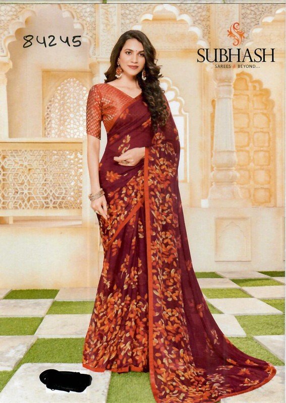 Subhash Manki Sb-84245 Multicolor Georgette Saree