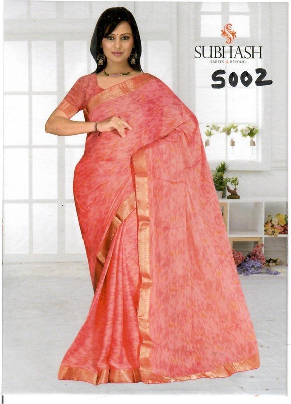 Subhash Manki Jl Sb-5002 Pink Georgette Saree