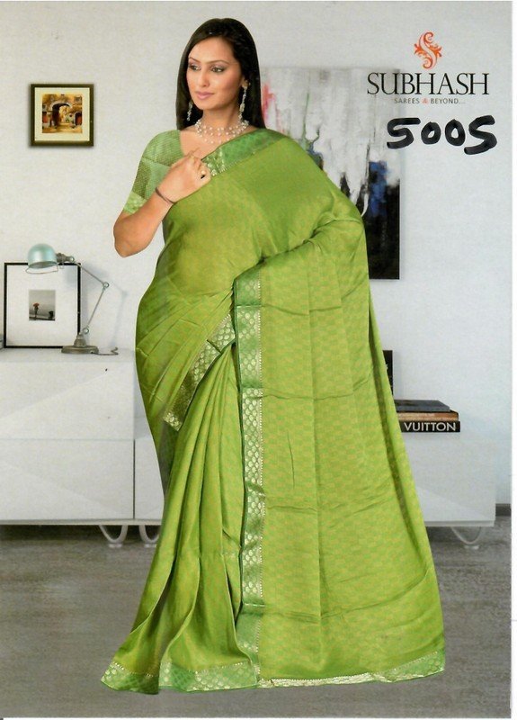 Subhash Manki Jl Sb-5005 Green Georgette Saree