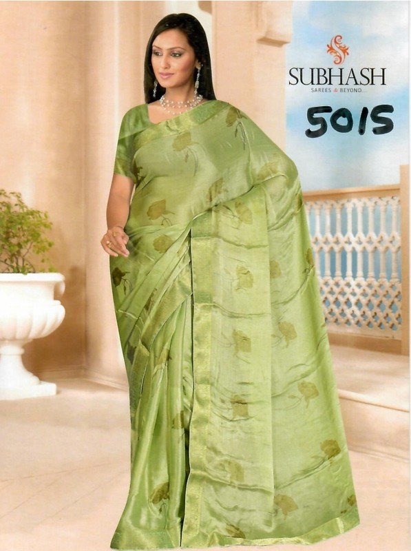 Subhash Manki Jl Sb-5015 Green Georgette Saree