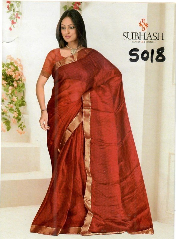 Subhash Manki Jl Sb-5018 Maroon Georgette Saree