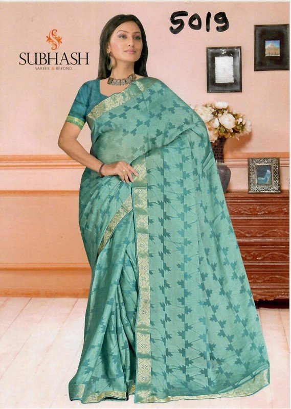 Subhash Manki Jl Sb-5019 Green Georgette Saree